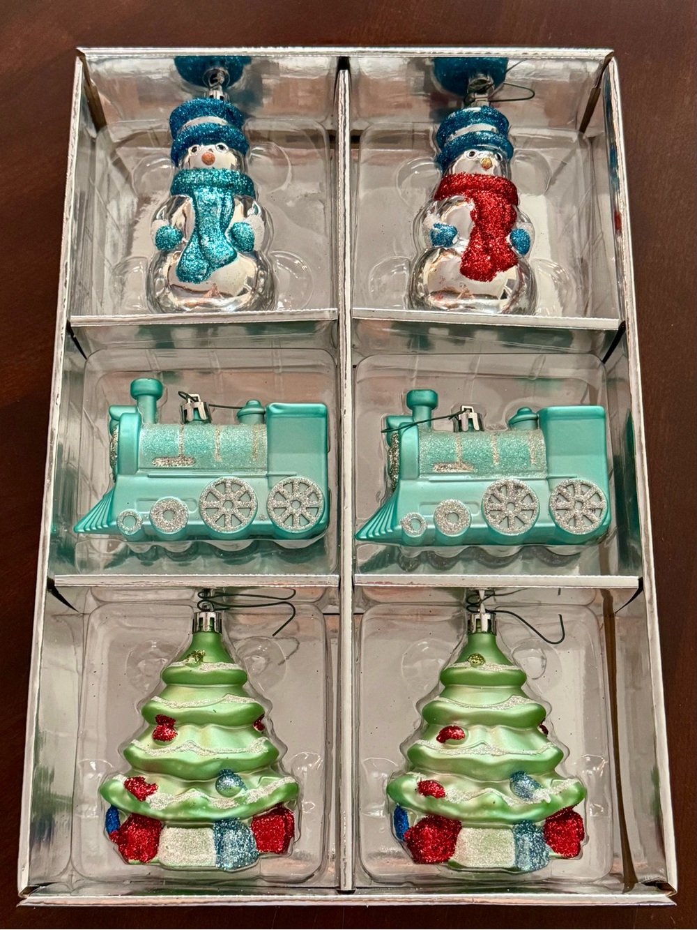Holiday Ornament Set - Tree, Train & Snowman